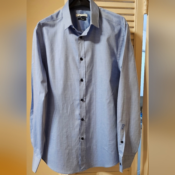 NWOT-Versace Collection Trend Sz.16½  42 Button  Down Shirt Flip Cuff   V-BL - Picture 4 of 15